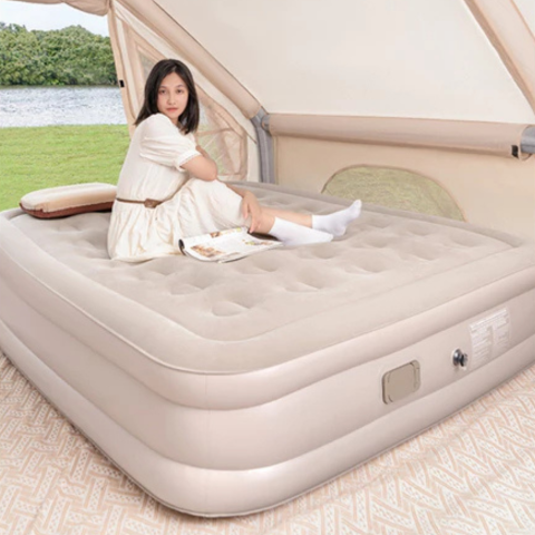 [Llevá 2 Pagá 1] Colchón Inflable King Portátil con Revestimiento Triple Antidesgarro +REGALO: Bomba de Aire Eléctrica