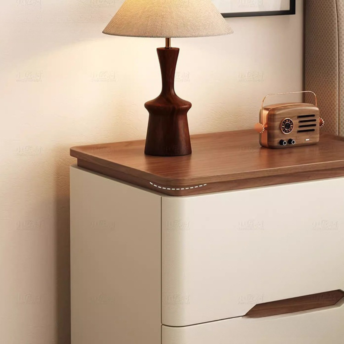 [Promo 2x1] Organizador de Madera para Mesita de Noche con Dos Cajones - Diseño Moderno